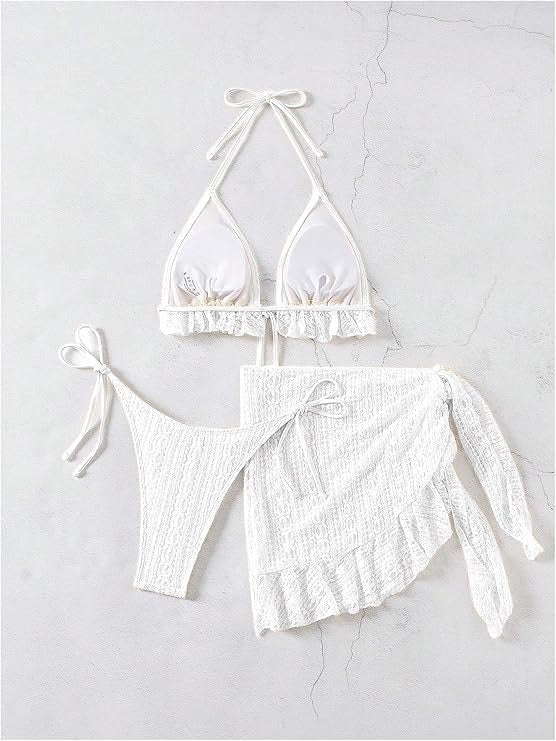 White Beach Wear Bikini Set