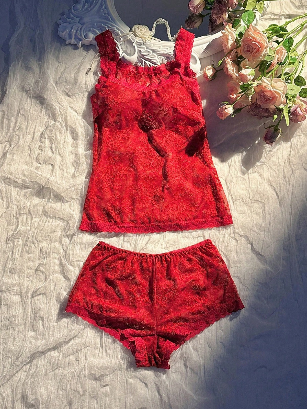 Red Nightwear Combo Set