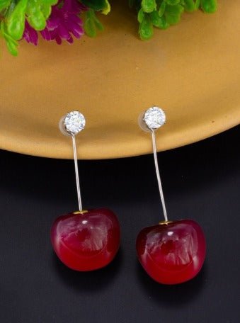 Red Cherry Earring For Women & Girls - LUXZII - A Touch Of Luxury