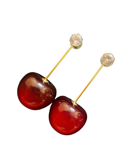 Red Cherry Earring For Women & Girls - LUXZII - A Touch Of Luxury