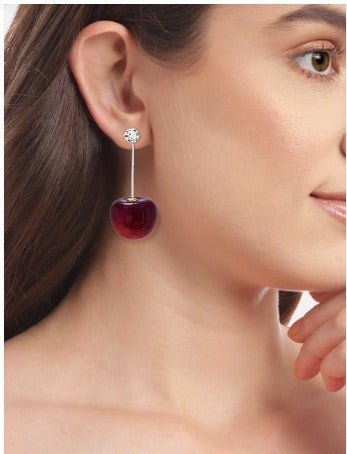 Red Cherry Earring For Women & Girls - LUXZII - A Touch Of Luxury